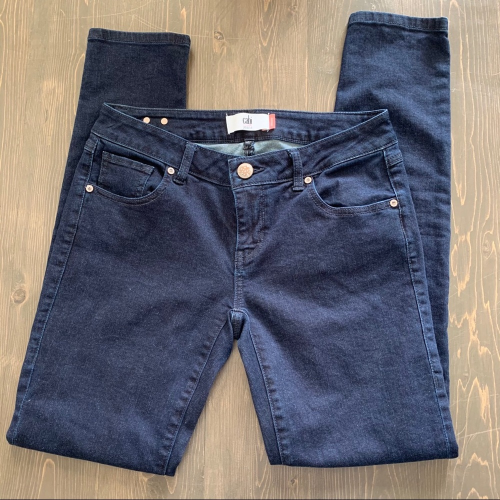 CAbi Dark Wash Skinny Stretch Jeans Size 4
